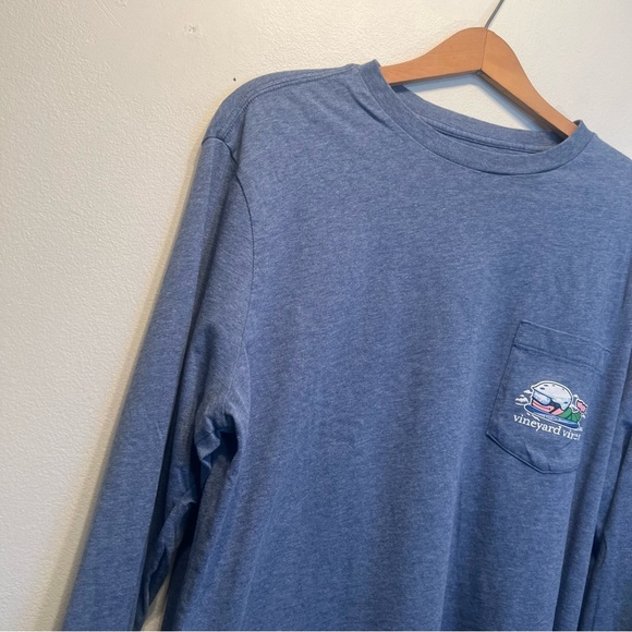 Vineyard Vines Men’s Blue Long Sleeve Pocket T Shirt Size  M Medium Snowboarding - Picture 3 of 9